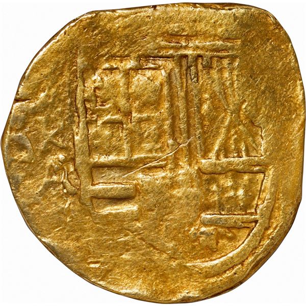 COLOMBIA, Bogotá, gold cob 2 escudos, Philip IV, assayer A below mintmark NR to left, style of ca. 1