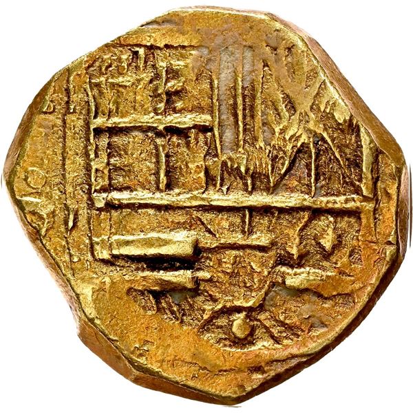COLOMBIA, Bogotá, gold cob 2 escudos, (1690), assayer not visible (G to right), NGC AU details / sal