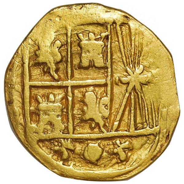 COLOMBIA, Bogotá, gold cob 2 escudos, 1750/49, assayer not visible (S to left), very rare, NGC XF de