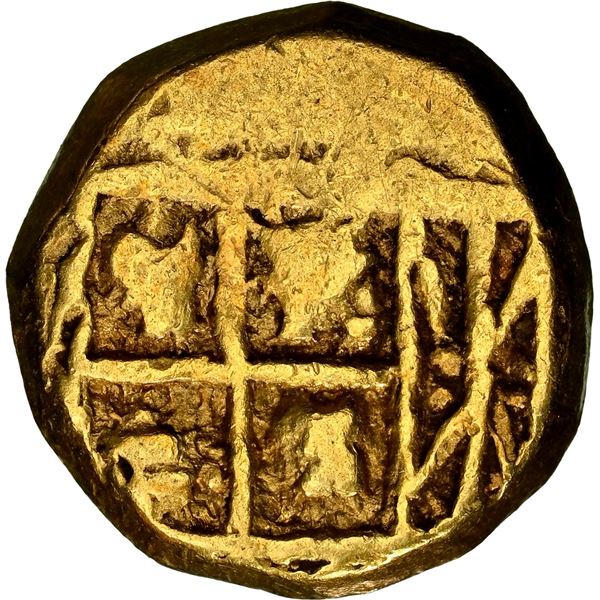 COLOMBIA, Bogotá, gold cob 1 escudo, Philip V, assayer not visible (M, 1730s to early 1740s), NGC XF