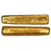 Image 1 : Gold "finger" bar 13, 22 oz troy (684 grams), marked with fineness XXIII: (23.5K) and weight 148-6 (