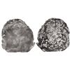 Image 1 : Large silver "splash" ingot, 96 oz troy (2984 grams), marked with circular tax stamp showing pillars