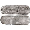 Image 1 : Medium-sized silver bar from Potosí, 19.37 lb troy (7.23 kg), marked with date 1622, fineness, manif