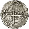 Image 2 : MEXICO, Mexico City, cob 4 reales, Philip II, assayer O below mintmark oM to left.