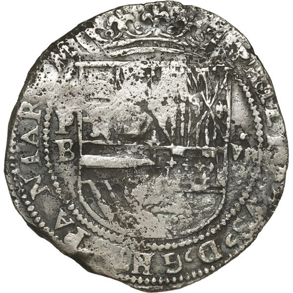 BOLIVIA, Potosí, cob 8 reales, Philip II, assayer B (2nd period, "Great Module").