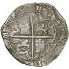Image 2 : SPAIN, Seville, cob 8 reales, Philip II, assayer Gothic D at 4 o'clock outside tressure on reverse.