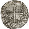 Image 2 : SPAIN, Seville, cob 8 reales, Philip II, assayer Gothic D at 4 o'clock outside tressure on reverse.