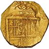 Image 1 : SPAIN, Seville, gold cob 2 escudos, Philip III, assayer B, PCGS UNC details / scratch (Atocha Shipwr