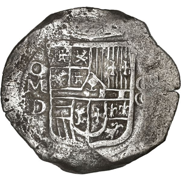 MEXICO, Mexico City, cob 8 reales, Philip III, assayer D, no Grade on certificate.