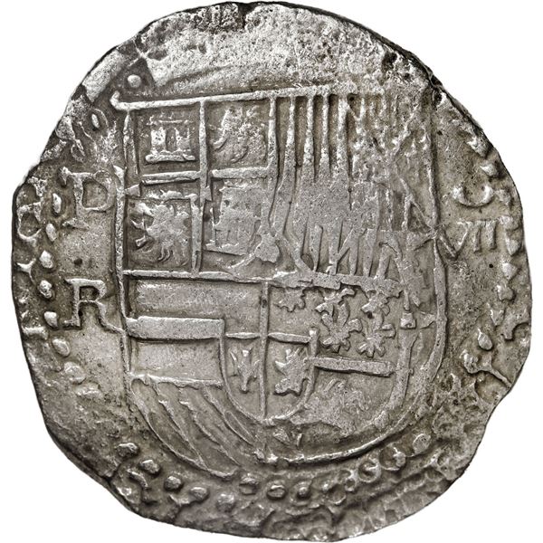 BOLIVIA, Potosí, cob 8 reales, Philip III, assayer R (curved leg), Grade 1, ex-Morse.