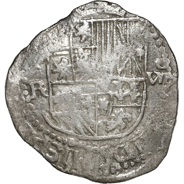 BOLIVIA, Potosí, cob 8 reales, Philip III, assayer R (curved leg), no Grade on certificate.