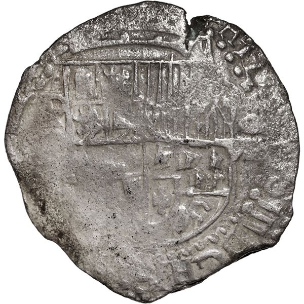 BOLIVIA, Potosí, cob 8 reales, Philip III, assayer Q, Grade 1.