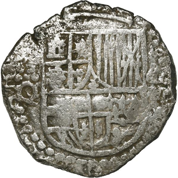 BOLIVIA, Potosí, cob 8 reales, Philip III, assayer Q, no Grade on certificate.