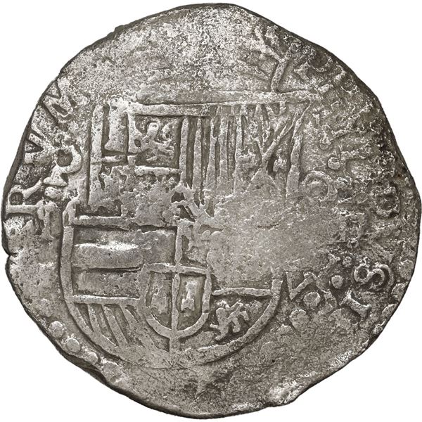 BOLIVIA, Potosí, cob 8 reales, 1617 M, denomination as O-III-V, Grade 1, ex-Morse.
