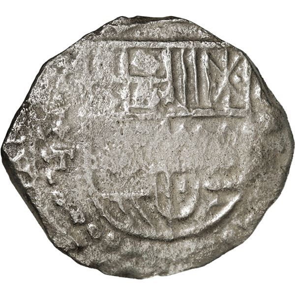 BOLIVIA, Potosí, cob 8 reales, 1620 T, quadrants of cross transposed, Grade 3, ex-Morse.