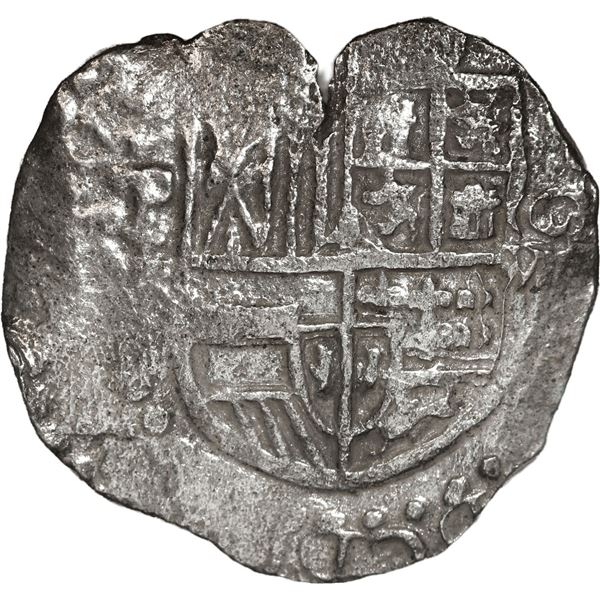 BOLIVIA, Potosí, cob 8 reales, Philip III, assayer not visible (T), upper half of shield and quadran
