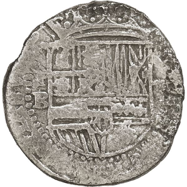 BOLIVIA, Potosí, cob 2 reales, Philip II, assayer B (3rd period), Grade 1, ex-Morse.