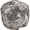 Image 1 : BOLIVIA, Potosí, cob 8 reales, Philip III, assayer R (curved leg), Grade 1.