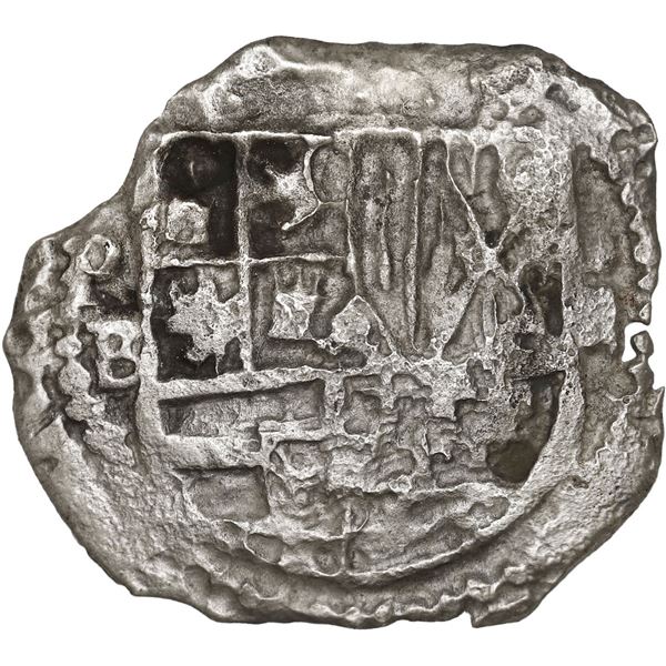 BOLIVIA, Potosí, cob 2 reales, Philip II, assayer B (5th period), Grade 2.