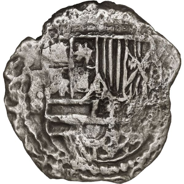 BOLIVIA, Potosí, cob 2 reales, Philip II, assayer B (5th period), Grade 2, ex-Morse.