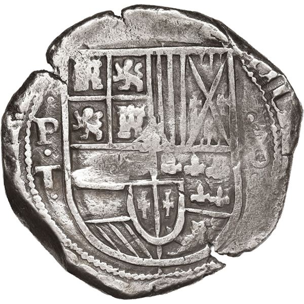 BOLIVIA, Potosí, cob 8 reales, Philip IV, assayer T (early 1630s).