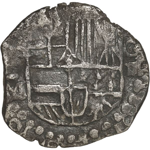 BOLIVIA, Potosí, cob 4 reales, Philip III, assayer M (pre-dated type), quadrants of cross transposed