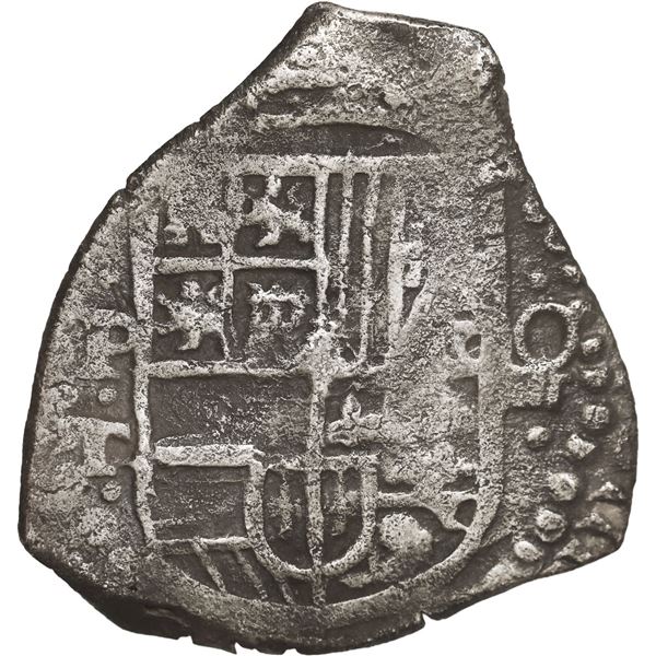 BOLIVIA, Potosí, cob 4 reales, 1627 T, quadrants of cross transposed, "flat" lions, very rare, ex-Ch