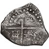Image 2 : BOLIVIA, Potosí, cob 4 reales, 1627 T, quadrants of cross transposed, "flat" lions, very rare, ex-Ch