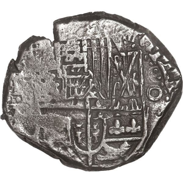 BOLIVIA, Potosí, cob 4 reales, Philip IV, assayer not visible, "flat" lions.
