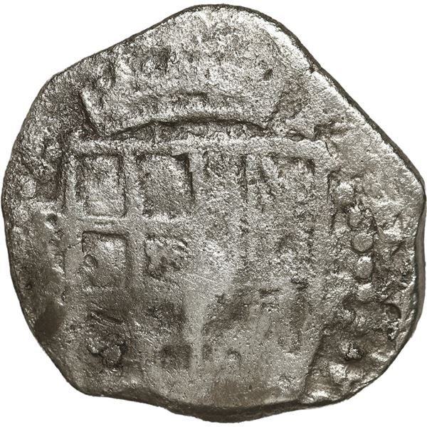 BOLIVIA, Potosí, cob 2 reales, Philip III or IV, assayer not visible, quadrants of cross transposed,