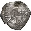 Image 1 : BOLIVIA, Potosí, cob 8 reales, 1649 Z, with crown-alone countermark on shield.