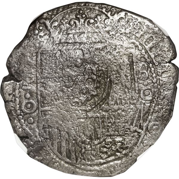 BOLIVIA, Potosí, cob 8 reales, 1650 (modern 5, with dots) O, with crowned-•F• (two