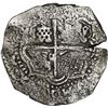 Image 2 : BOLIVIA, Potosí, cob 8 reales, (1650) O, with crowned-PH countermark on cross.