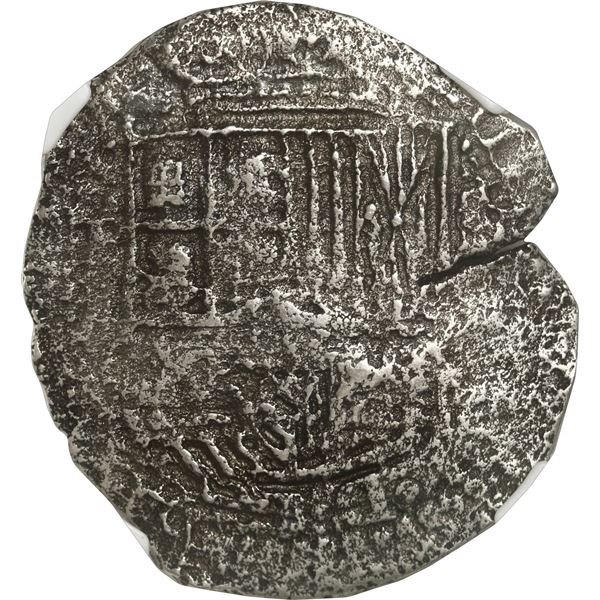 BOLIVIA, Potosí, cob 8 reales, (1651-52) (O or E), with crowned-L countermark on cross, NGC Genuine 