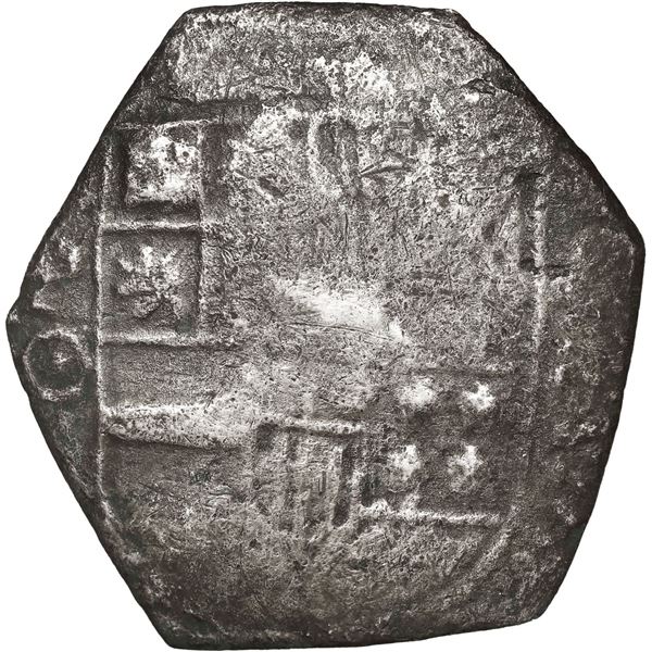 BOLIVIA, Potosí, cob 4 reales, (1650-51) O, with crowned-L countermark on cross, ex-Mastalir (Plate)