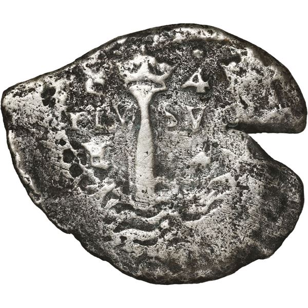 BOLIVIA, Potosí, cob 4 reales, 1652 E, transitional McLean Type I, ex-Mastalir (Plate).