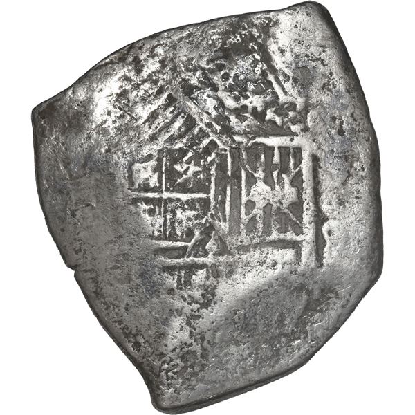 MEXICO, Mexico City, cob 8 reales, Charles II, assayer not visible, rotated double-strike (rare).