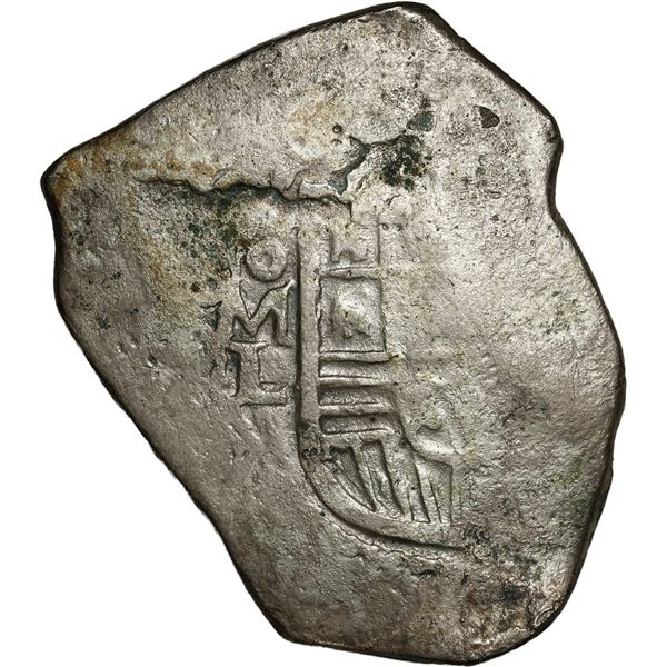 MEXICO, Mexico City, cob 8 reales, Charles II, assayer L, partial date.