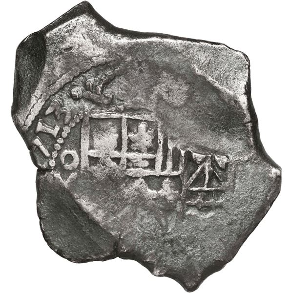 MEXICO, Mexico City, cob 8 reales, 1713 J, ex-Treasure of the Spanish Main (Parke-Bernet, plated).