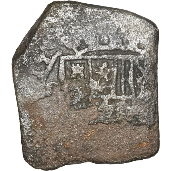 MEXICO, Mexico City, cob 8 reales, 1714 J, old-style shield and cross, encrusted as found, ex-MacAll