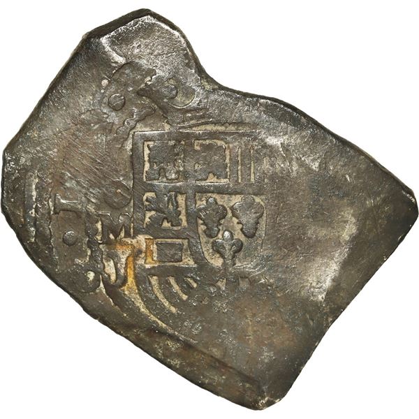 MEXICO, Mexico City, cob 8 reales, 1714 J, new-style shield, old-style cross, uncleaned (as found).
