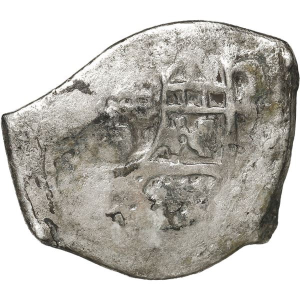MEXICO, Mexico City, cob 1 real, Philip V, assayer not visible (J, style of 1712-14), error struck w