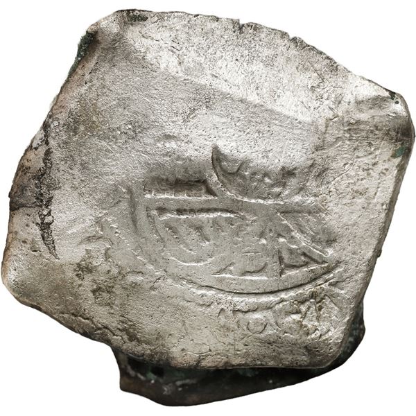 MEXICO, Mexico City, encrusted clump of two cob 8 reales "greenies," Philip V, assayer J, style of 1