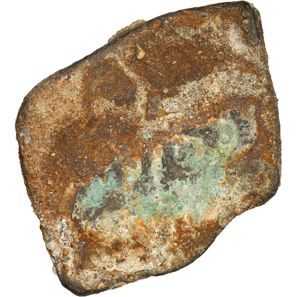 MEXICO, Mexico City, cob 8 reales "greenie," Philip V, encrusted as found, ex-Bruce Ward.