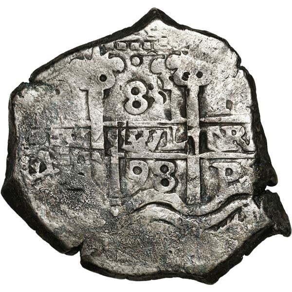 BOLIVIA, Potosí, cob 8 reales, 1698 F, ex-Buddy Martin.
