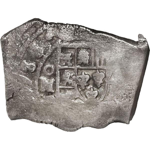 MEXICO, Mexico City, cob 8 reales, 1733 F, NGC genuine (Shipwreck Blue Label).