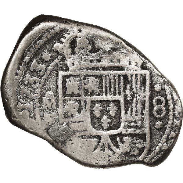 MEXICO, Mexico City, klippe 8 reales, 1733 F.