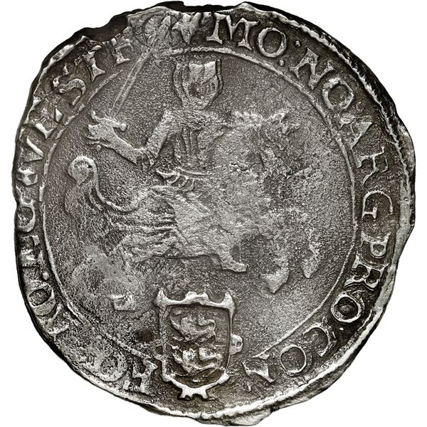 NETHERLANDS (United), Westfriesland, rider ducatoon, 1674, with inner circle.