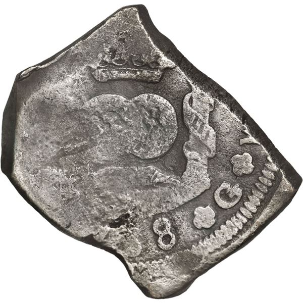GUATEMALA, Guatemala City, cob 8 reales, 1738 J.