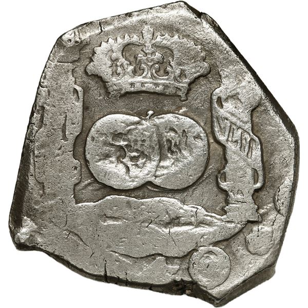 GUATEMALA, Guatemala City, cob 4 reales, 1740/34 J, rare.